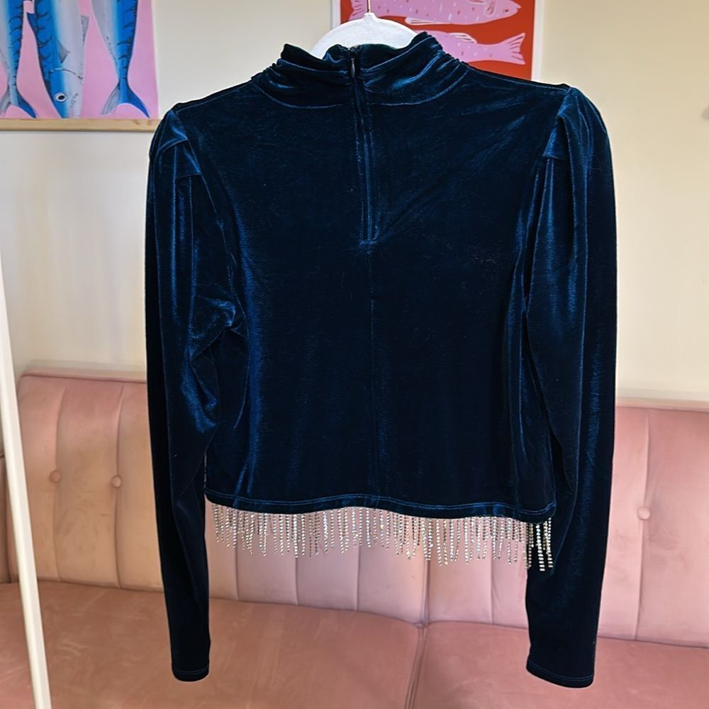 JOIE Blue Velvet Top (S) - Picture 5 of 6